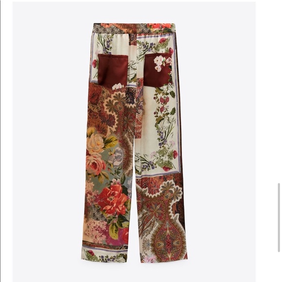 NWT Zara 2-Piece Patchwork Print Kimono And Pants Set - Picture 7 of 13